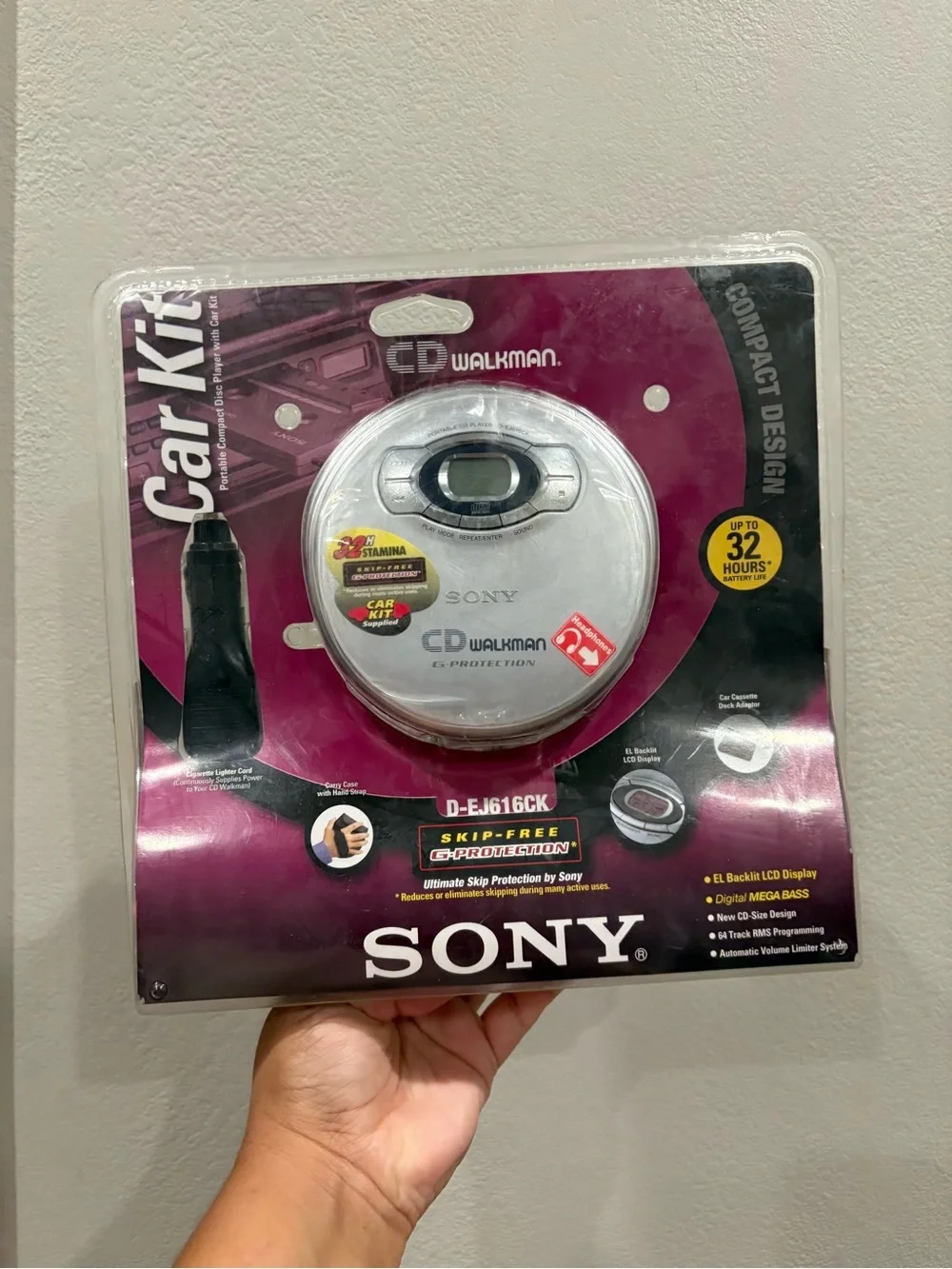 Sony D-EJ616CK CD Walkman Car Kit Sealed New in Package Vintage Y2K 2000 Rare